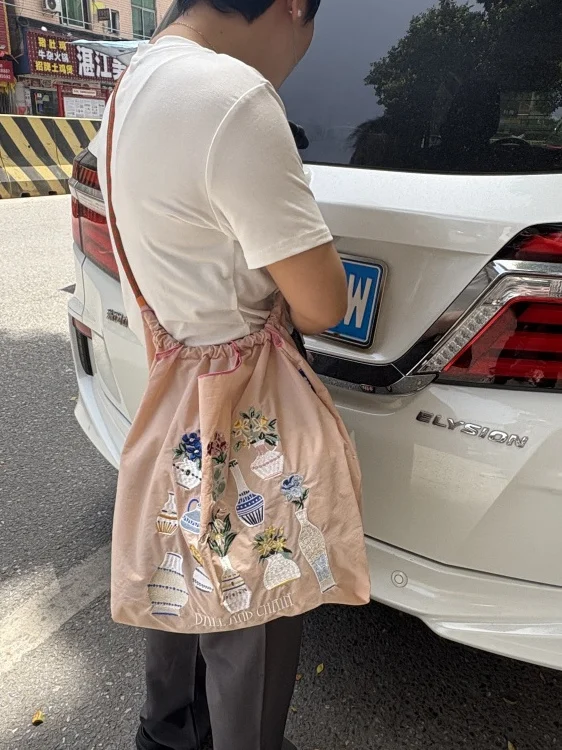2025 New Japanese Sle Embroidered Nylon op Bag Faion Casual