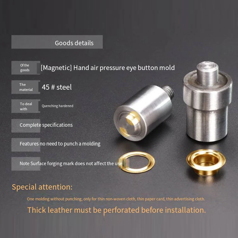 Hand Press Eyelet Mold Eyelet And Grommets Kit eyelet punch tool set eyelet grommet ring eyelet grommet ring kit metal eyelet buttons Sail Rings Punch Set Metal Industrial Magnetic Hollow Button Mould