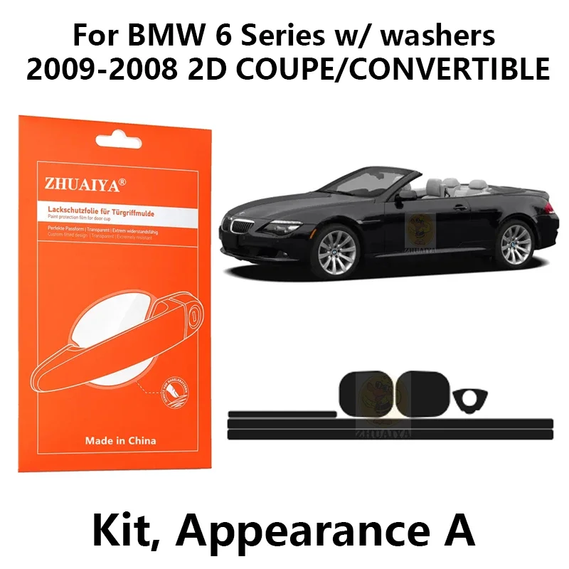 

Защитная пленка ZHUAIYA для красок дверных ручек, защитная пленка из ТПУ для BMW серий 6 w/ washers2009-2008 2D COUPE/CONVERTIBLE