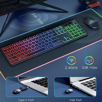 Clavier & Souris Sans Fil RGB – Ensemble Gamer Rétroéclairé, Rechargeable, Ergonomique 4