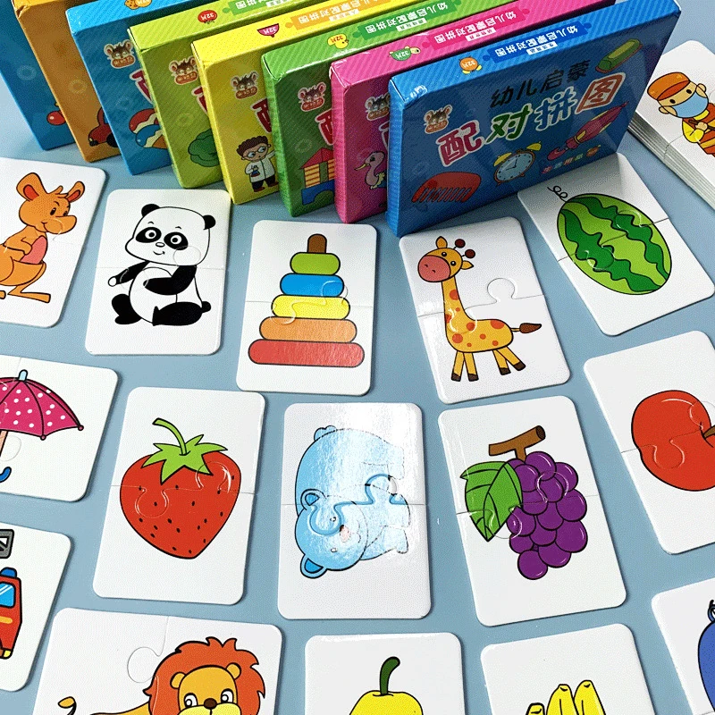 Baby Puzzle Toys for Children Animals Fruit Truck Graph Card Matching Games Montessori Toys for Kids 1 2 3 Years Old Boys Girls - Bilde 3