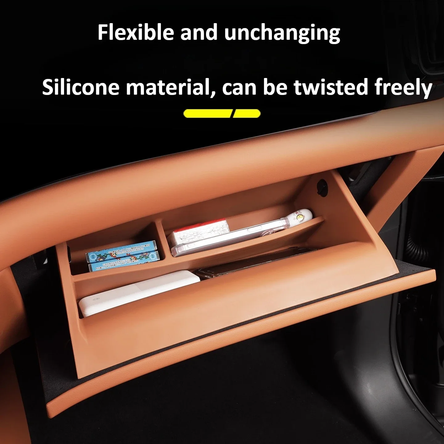 For AITO 8 M8 SERES 7 2025 Car Co-pilot Glove Box Inner Storage Case Silicone Protective Pad Organizer Car Interior Accessories detail image 3