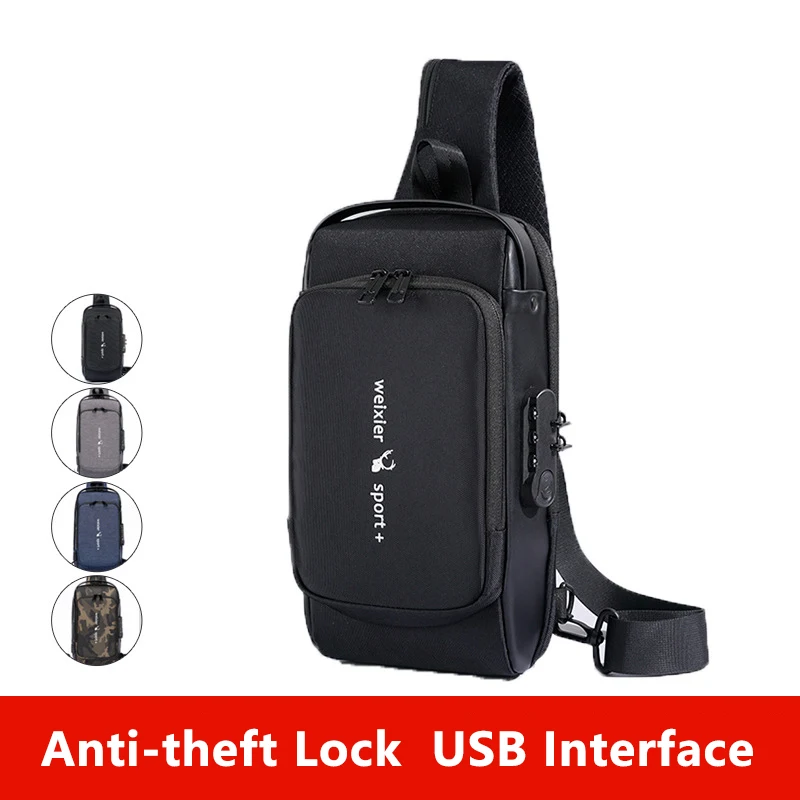 Men's Anti-Theft Sling Bag - Crossbody Messenger With USB Charging Port, Waterproof