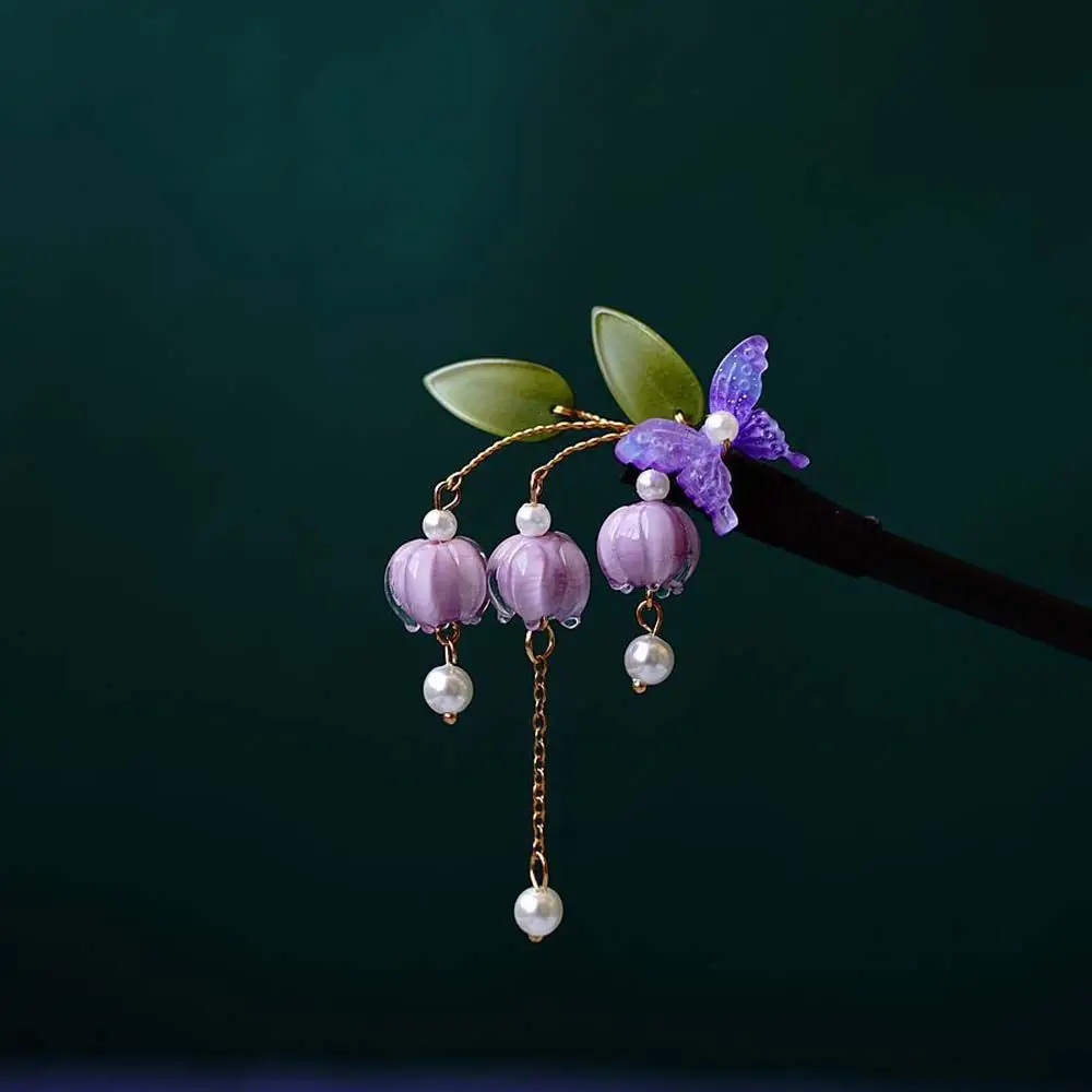 

Tool Purple Wooden Hairpin Flower Ancient Headwear Chinese Style Headwear Ancient Style Hairpin Hanfu Hair Sticks