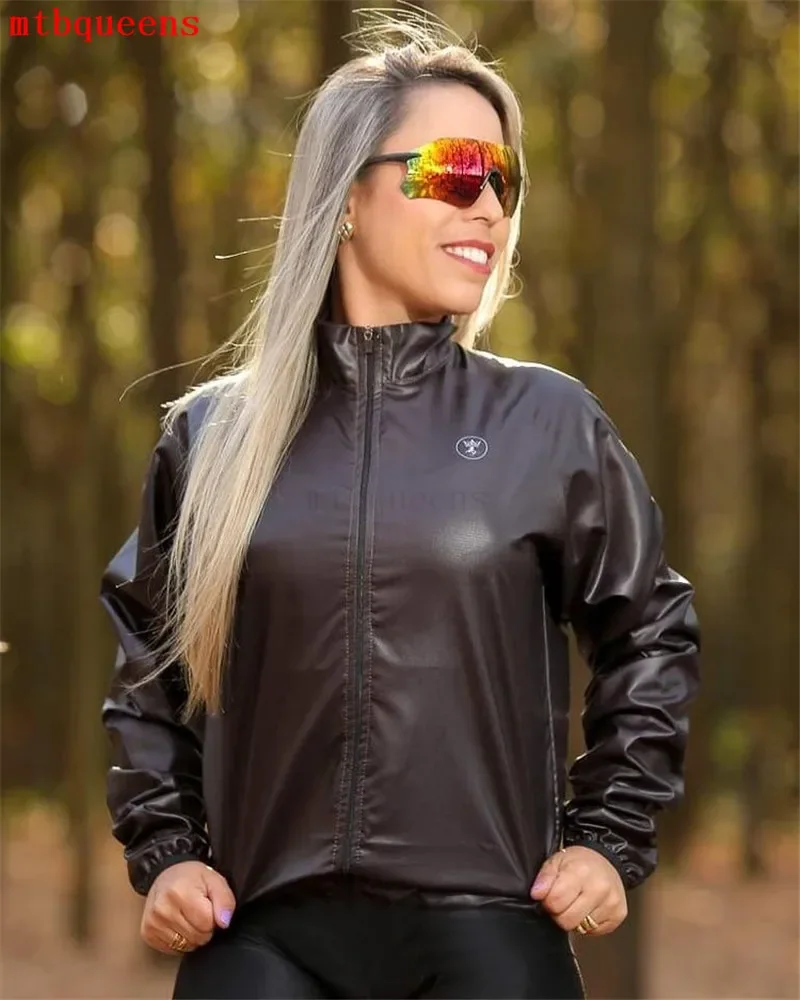 Mtbqueens Cycling Jacket Women Long Sleeve Fluorescent Green Waterproof Outdoor Mtb Bike Thin Jersey Women's Windbreaker cycling jacket cycling clothes