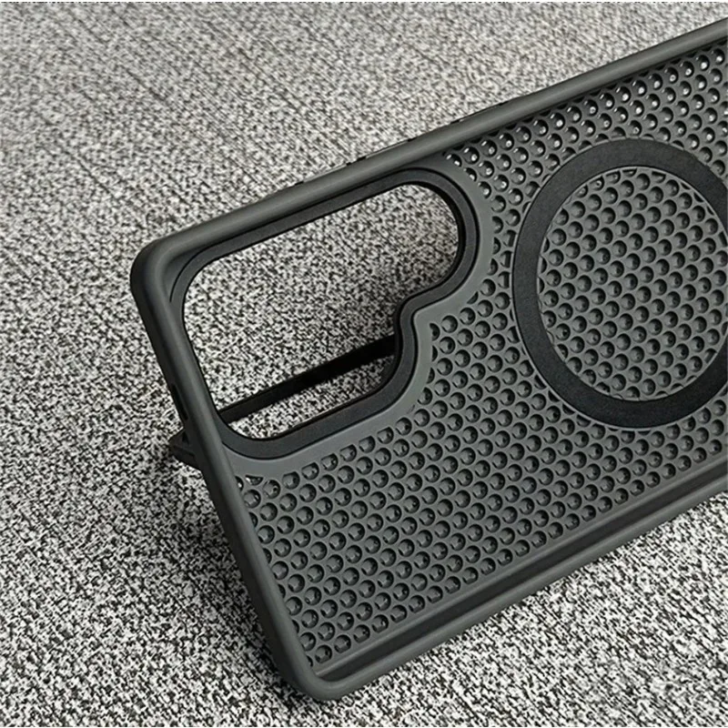 Luxury Breathable Mesh Magnetic Stand Cooling Shockproof Holder Case