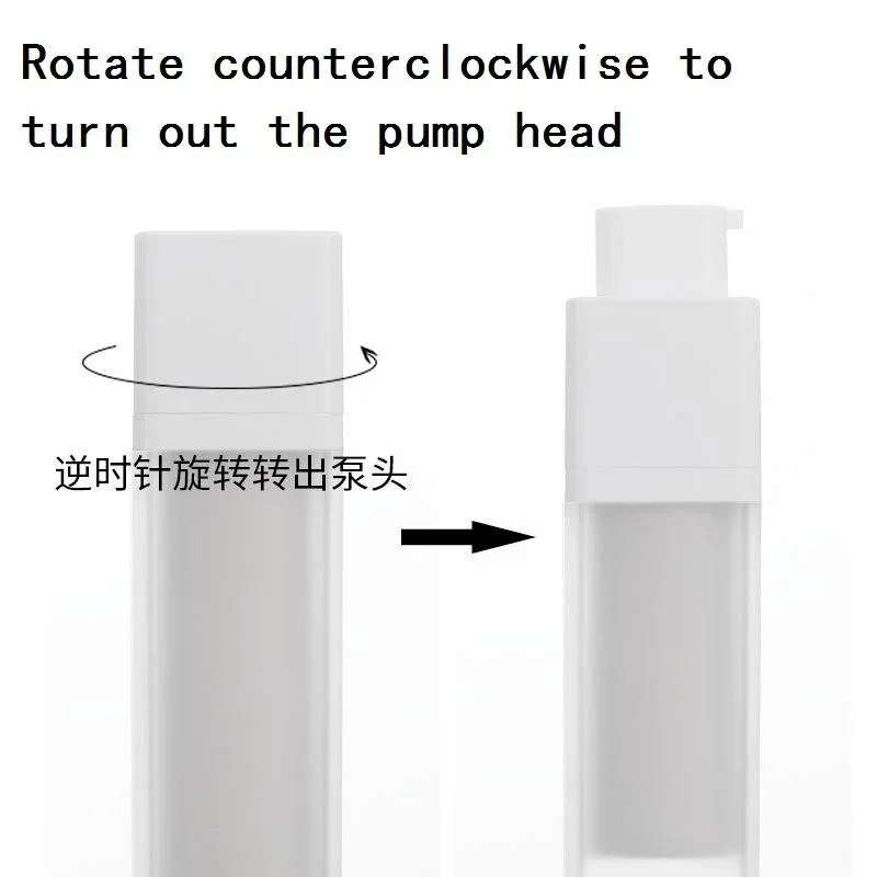 Square Vacuum Bottle Press Lotion Empty Liquid Foundation Makeup Container 1Pc 15/30/50ml
