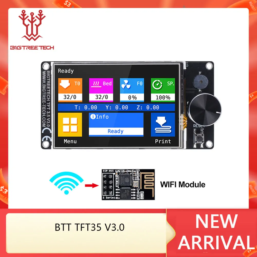 Impressora Tft35 V3.0 Touch Screen 12864lcd Wi-fi Mks Tft35 Skr V1.4 Turbo Skr V1.3 Cr10 Ender Atualização Bigtreetech3d Peças da