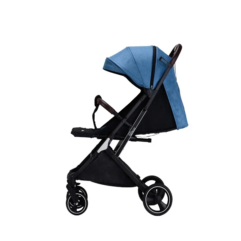 Auto Folding Baby Stroller, Carrinho De Roda Grande, Multifunções, Uma Mão, Peso Leve