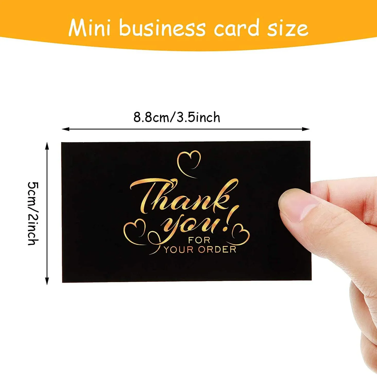 Wholesale OEM Luxury custom black kraft gold foil thank you gift cards  greeting card with envelopes and sticker to Customer or guest or fr From  m.