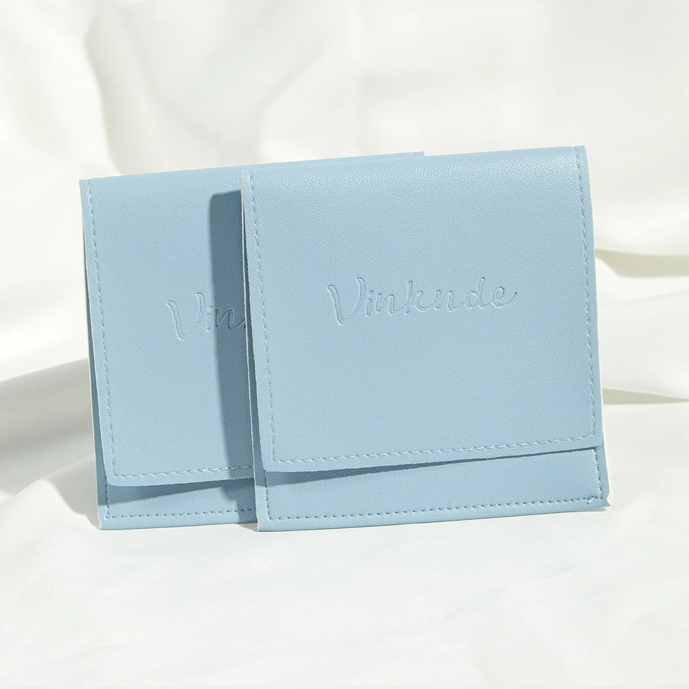 100 Stück personalisierte Leder-Umschlagtaschen, Schmuck-Geschenktüten, Ohrringe, Halskette, Brosche, Paket, kleine Schmuck-Reiseverpackung – Detail 13