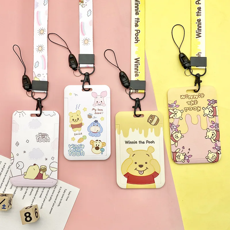 Kawaii Disney Anime Winnie Lotso Cartoon Cute Girl Student Card Permesso Di Lavoro Pasto Bus Subway Access Control Card Cover Gift