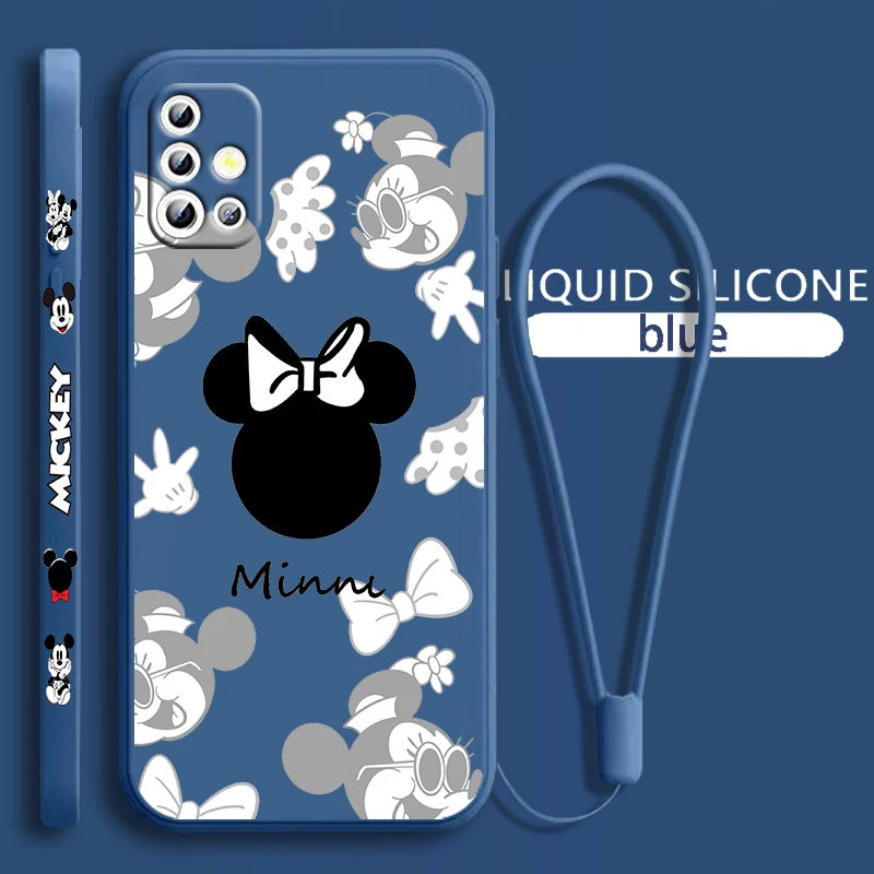 

Mickey Mouse Couple For Samsung Galaxy A71 A51 A81 A91 A41 A31 A21S A11 A01 A50 A30 A20S Liquid Left Rope Phone Case Coque Capa