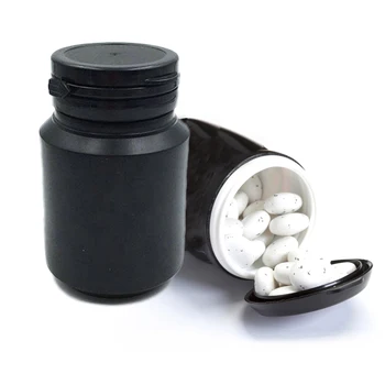 50 pezzi 100ml 100cc 3.3 once capsule solide in HDPE nero bottiglie gommose vuote con tappo a strappo Pull-ring 1