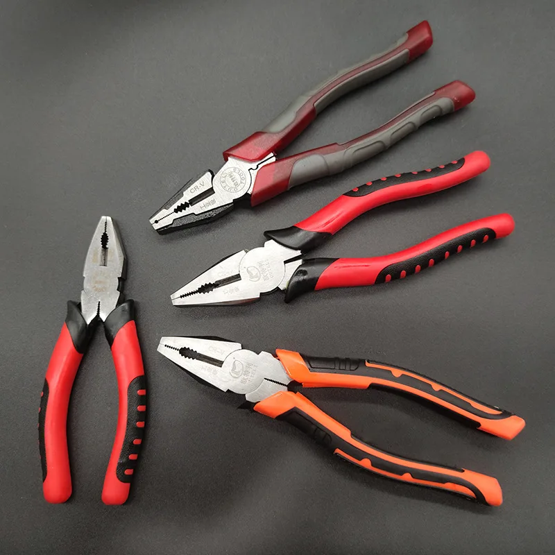 

ПВХ резиновая ручка тигровый узор 45 стальные плоскогубцы 8 дюймов плоскогубцы хром-ванадиевая проволока резаки инструмент плоскогубцы материковый Китай