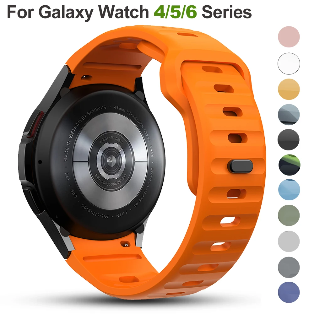 Cinturino In Silicone Per Samsung Galaxy Watch 6 Classic 47Mm 43Mm/4 Classic 46Mm 42Mm Bracciale Galaxy Watch 5/5Pro 45Mm/4/6 40Mm 44Mm