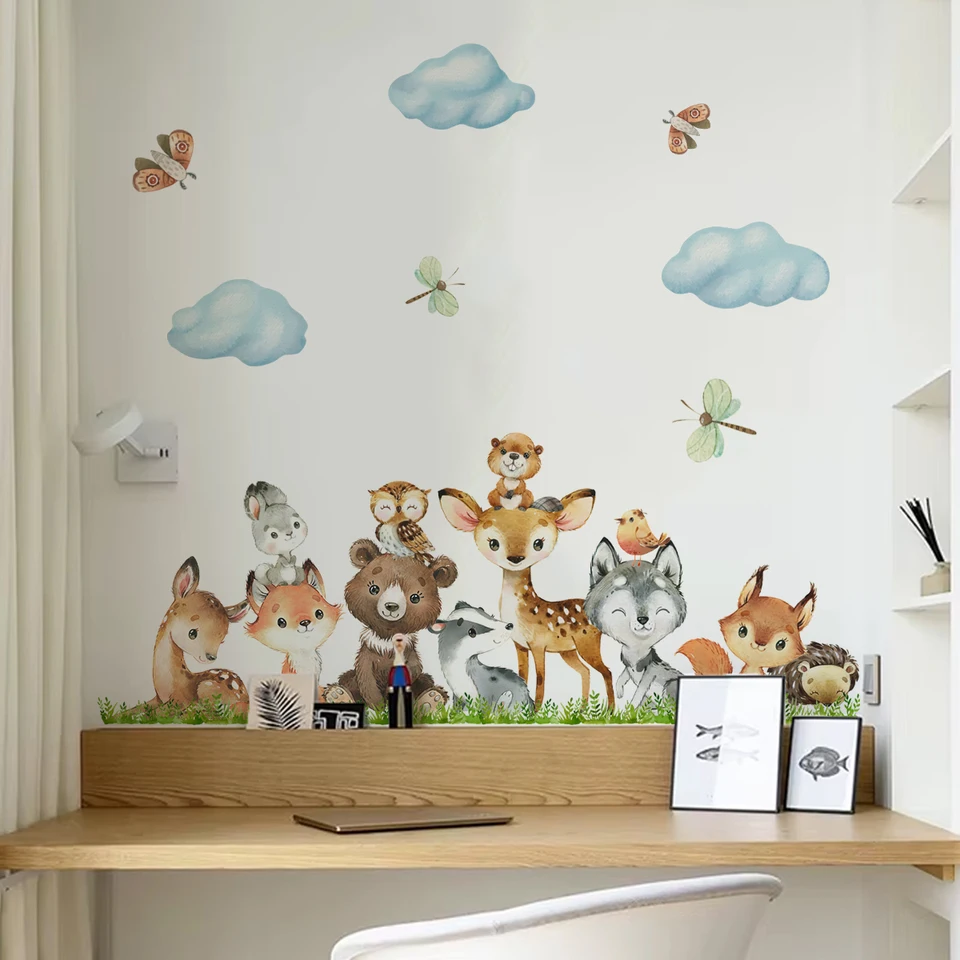 Woodland Wall Stickers Woodland Nursery Wall Decals - Bear Deer Fox ...