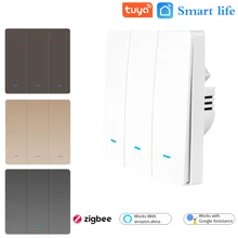 

Tuya Smart Life EU Standard Touch Switch Null and Fire Line Voice Control Light Wireless Wall Switch Work with Alexa Google Home
