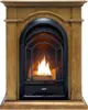 Dual Fuel Ventless Gas Fireplace System with Mantle, Thermostat Control, 4 Fire Logs, Use with Natural Gas or Liquid Propane 1
