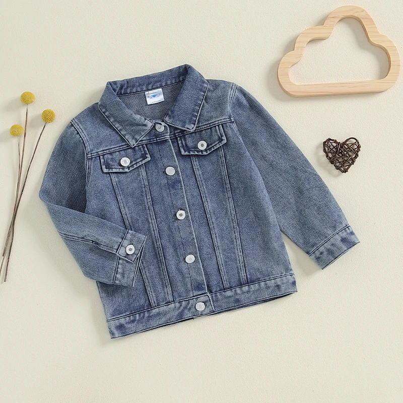 S0bf6aaf659f74096b4c31c3348c7f09fA.jpg Pudcoco Baby Girl Denim Jacket Big Sis Embroidery Lightweight Long Sleeve Button Cardigan Coat Infant Spring Fall Outwear 1-5T - Image 4