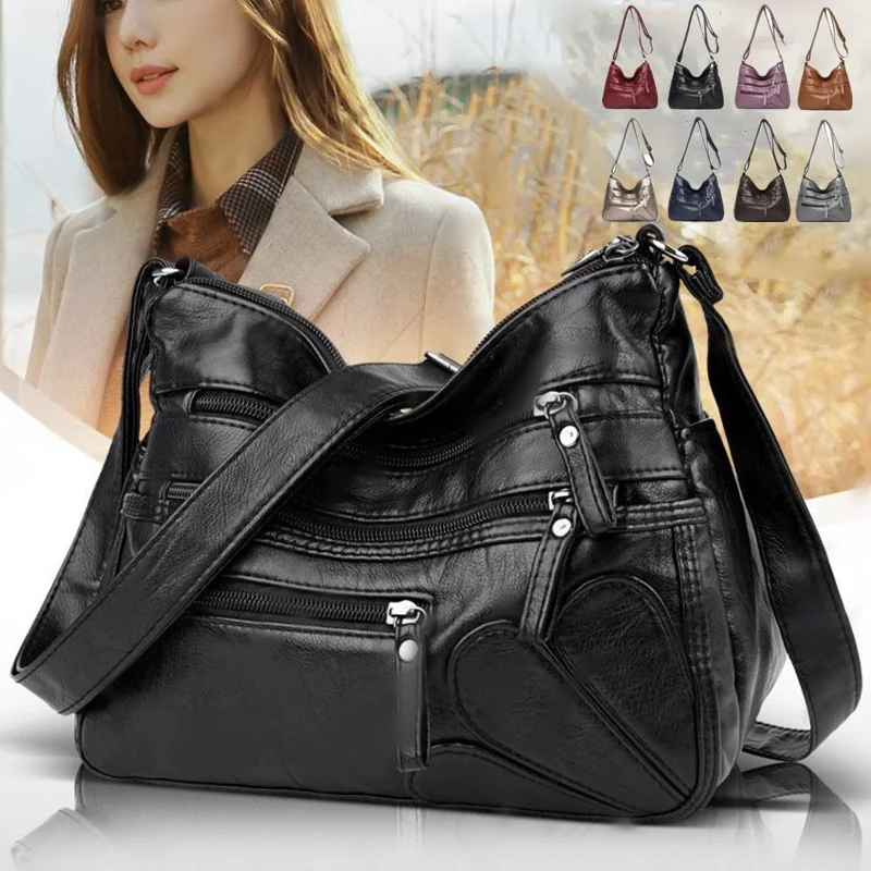 High Quality Leather Bags Shoulder Women's Soft Leather Shoulder Bags