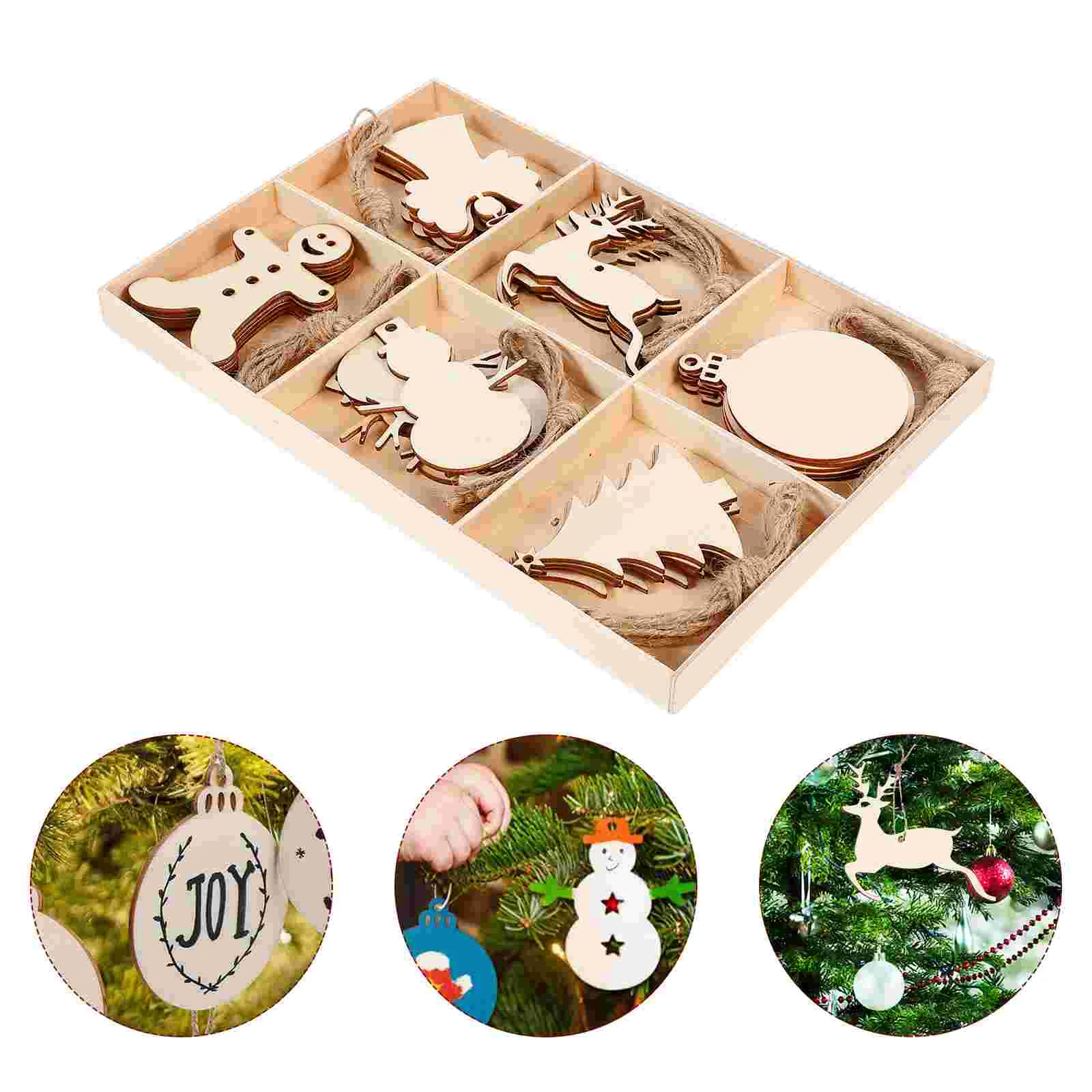 

Pendant for Christmas DIY Crafts Accessories Wooden Slices Hanging Decorations Ornaments