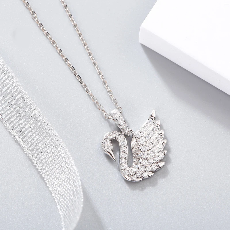 Silver Pendant S925 Sterling Silver 5A Zircon Swan-shaped Female Money Pendant