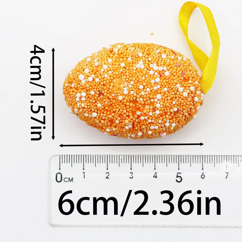 (6pcs/pack) 40 * 60mm Color Particle Simulation Egg Easter Decorations Home Party Party Decoration Pendant Foam Egg