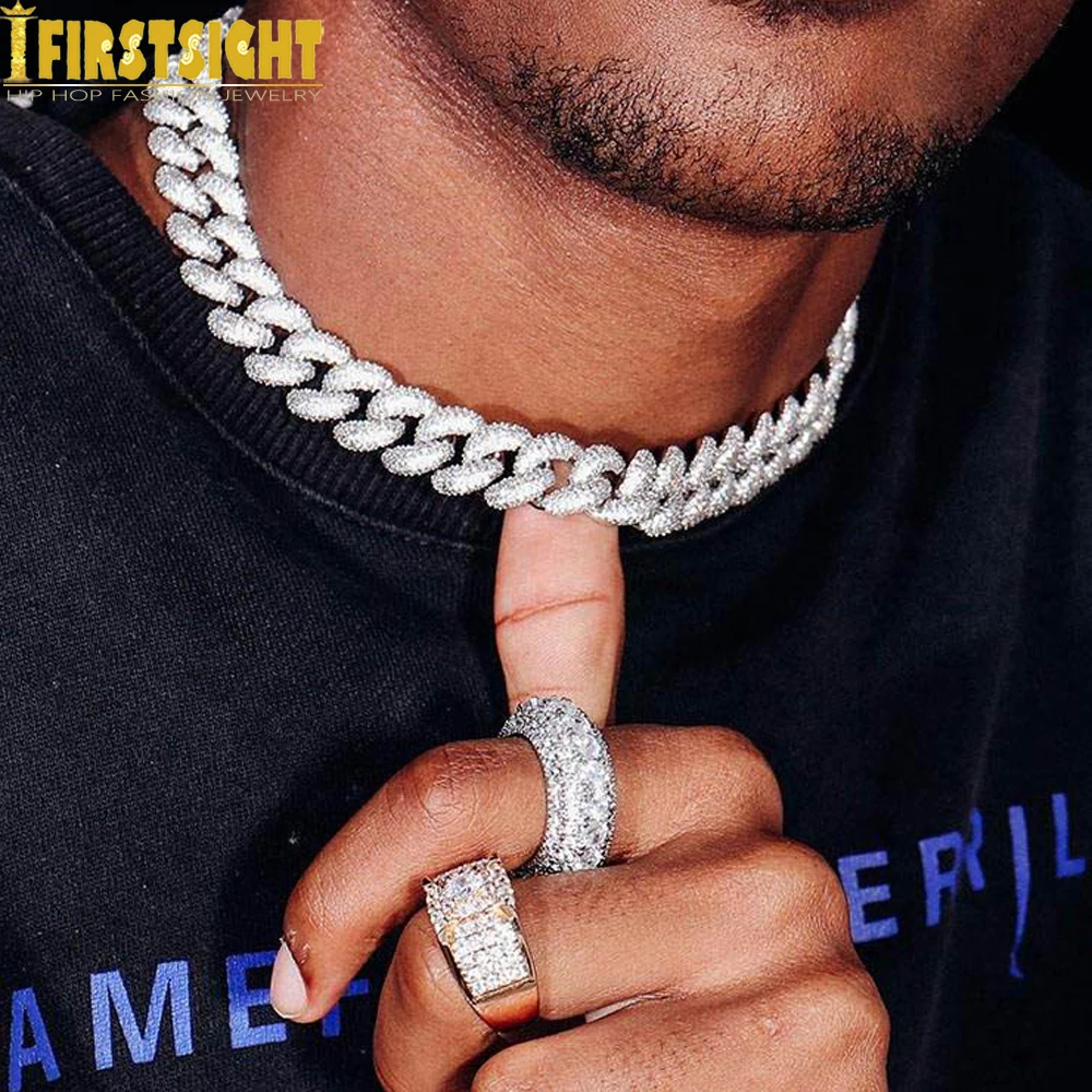 2024 New Silver Color Heavy Chunky Prong Cuban Link Chain