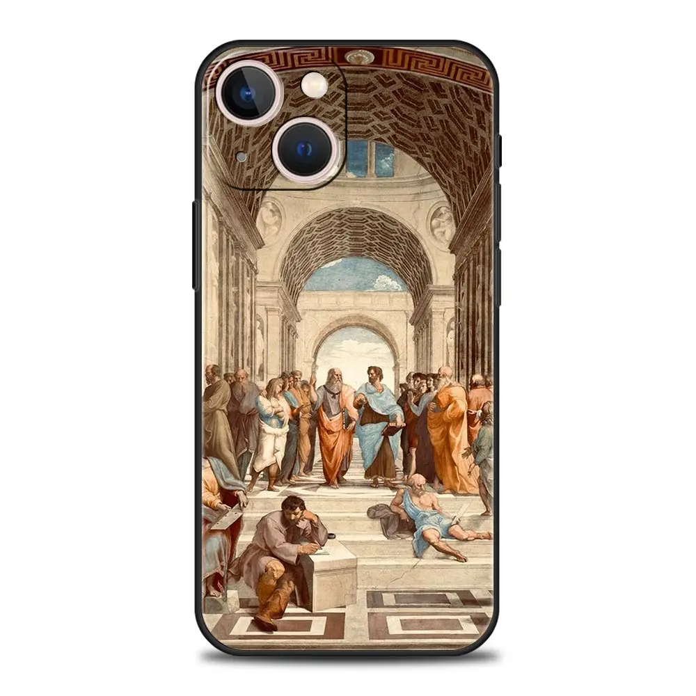 thumbnail image 1 of Renaissance art Painting For iPhone 11 12 13 15 14 Pro Max Phone Case X XR XS 7 8 Plus SE 2020 Luxury Black Soft Cover Funda, 1 of 5