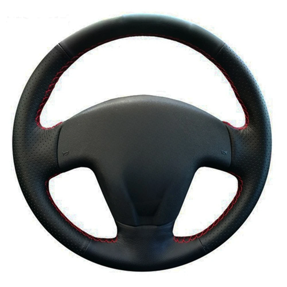 

Car Steering Wheel Cover DIY Hand-Stitched Black Genuine Leather For Seat Ibiza 2004 2006