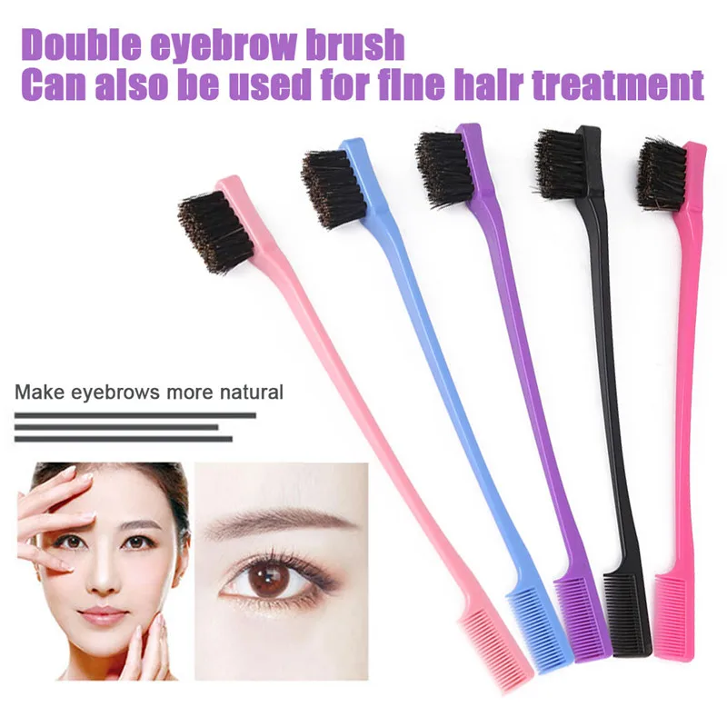 

HEALLOR 1Pc Double Sided Edge High Quality Eyebrow Eyelash Control Hair Comb Hair Styling Hair Brush Mini Hair Brush