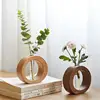 Wooden Hydroponic Flower Pot Home Vase Decor Transparent Imitation Glass Soilless Plant Pots Green Plant Pot For Home Decoration 1