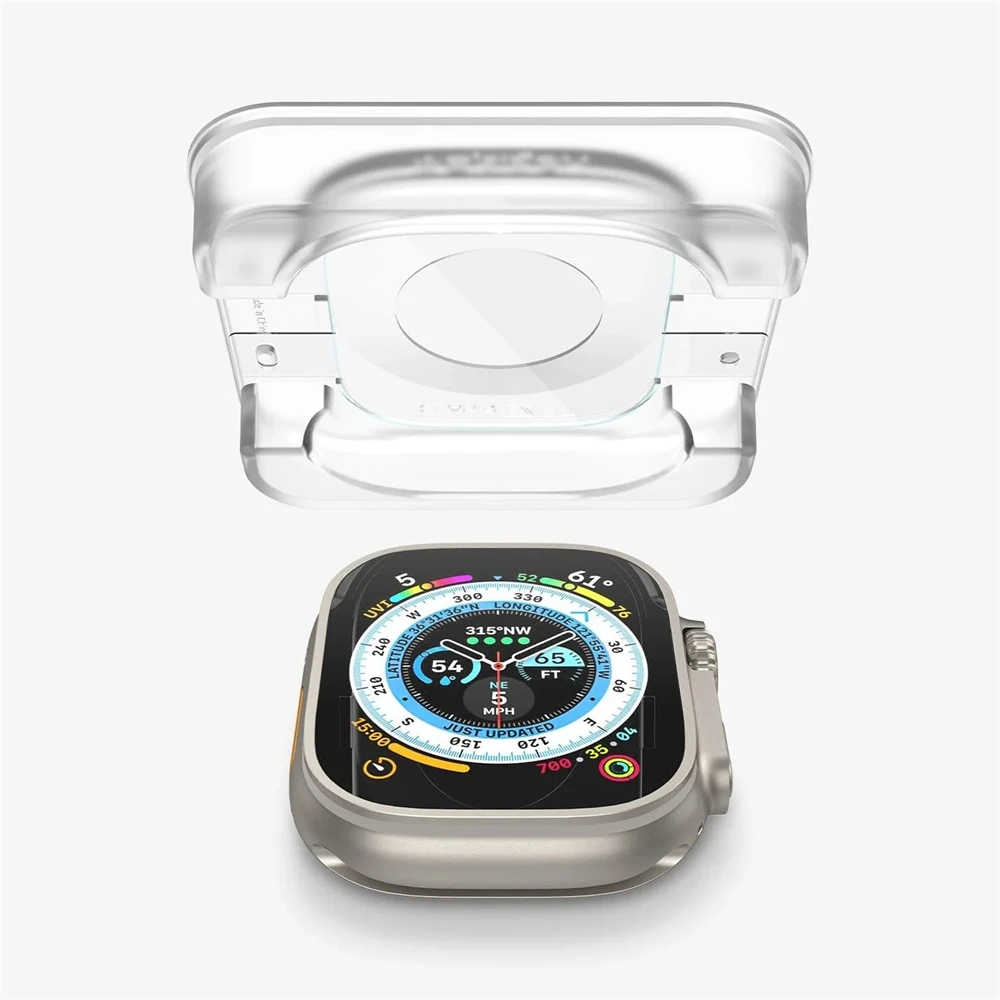 Spigen 2 Stück gehärtetes Glas Displayschutzfolie Glas.tR EZ Fit, entworfen für Apple Watch Ultra 3 Ultra 2 Ultra 10 9 8 49MM 46MM 45MM – Detail 5
