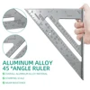 7 Inch Imperial Triangle Ruler 90 Degree Thickened Angle Ruler Aluminum Woodworking Measuring Straight Angle Ruler Silver 2