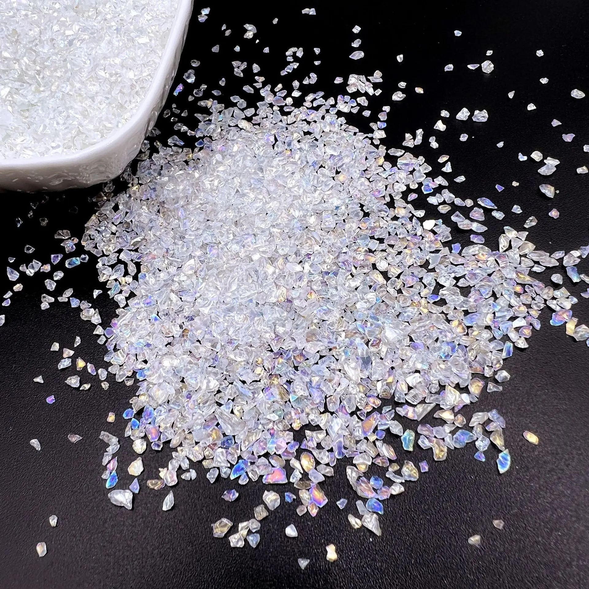 Sparkling Crushed Glass Glitter Fillers for DIY Crafts and Jewelry Making