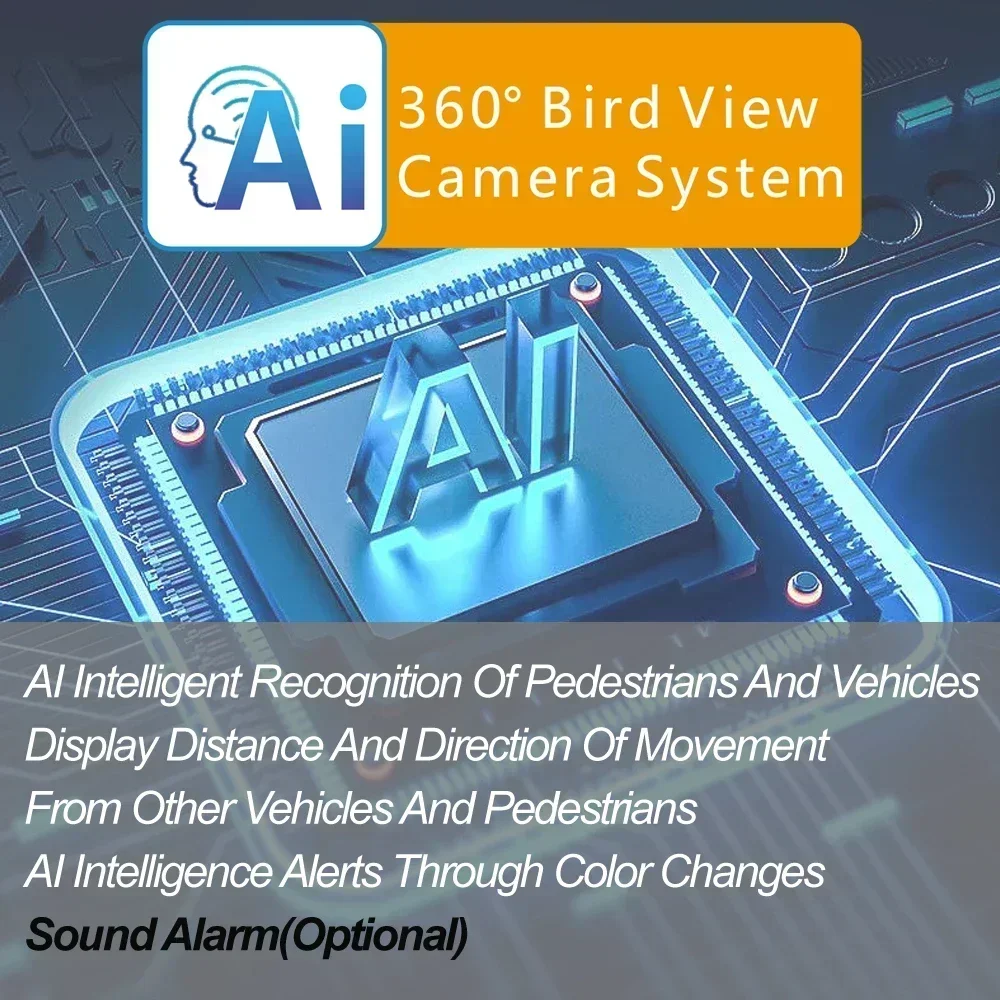 Digital HD AI 3D 360 Bird Eye View Car Camera System AHD 1080P ,With 10.25 in Touch Screen / Calibration cloth / 64G USB