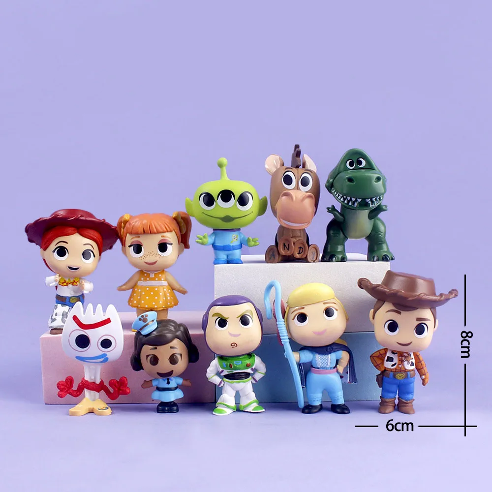 10 Pz/Set Toy Story Cute Woody Buzz Lightyear Jessie Action Figure Cake Decoration Collection Model Trendy Toy For Boy Girl Gift