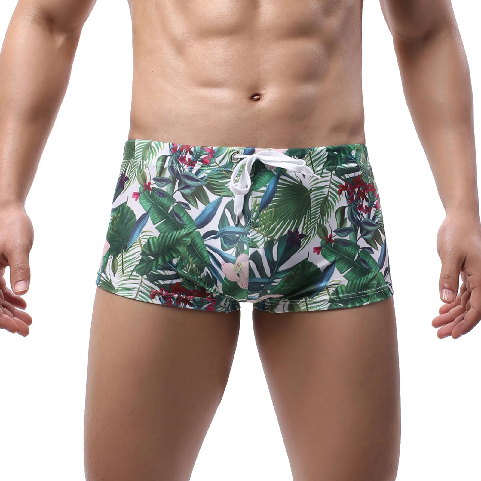 Swim Boxer Shorts Beachwear Men Swimwear Sexy Swimming Trunks Swimsuit Quick Dry Bathing Suit Elastic hombre