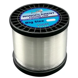 High-Capacity Heavy-Duty Monofilament Nylon Fishing Line - Various Diameter Options - 0.8mm - 68LB (500M Clear)