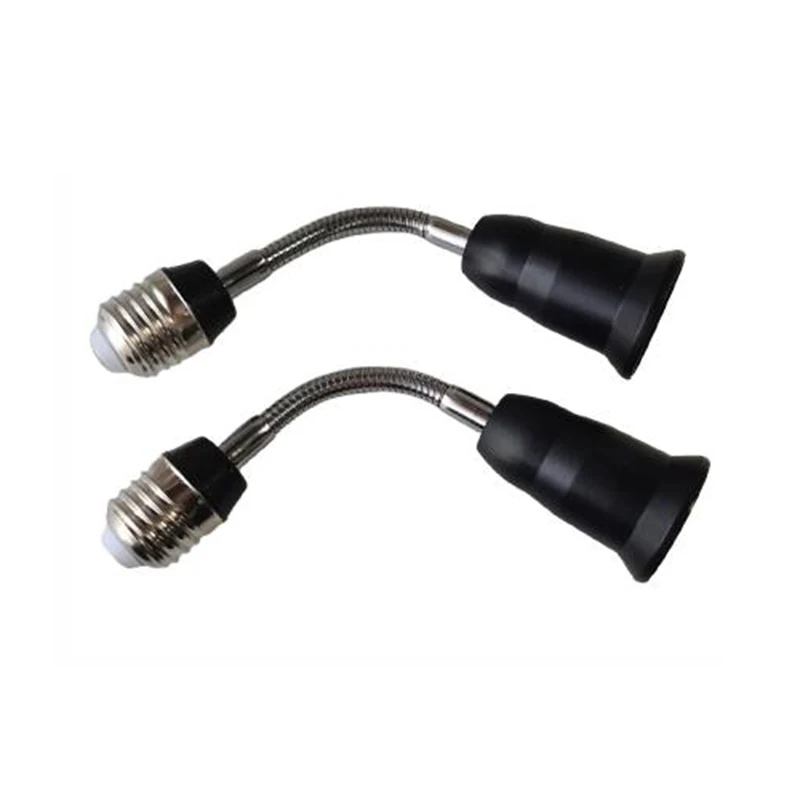 E27 to E27 Black 190mm Extended Lamp Holder LED Bulb Base Lamp Holder Electrical Long Socket