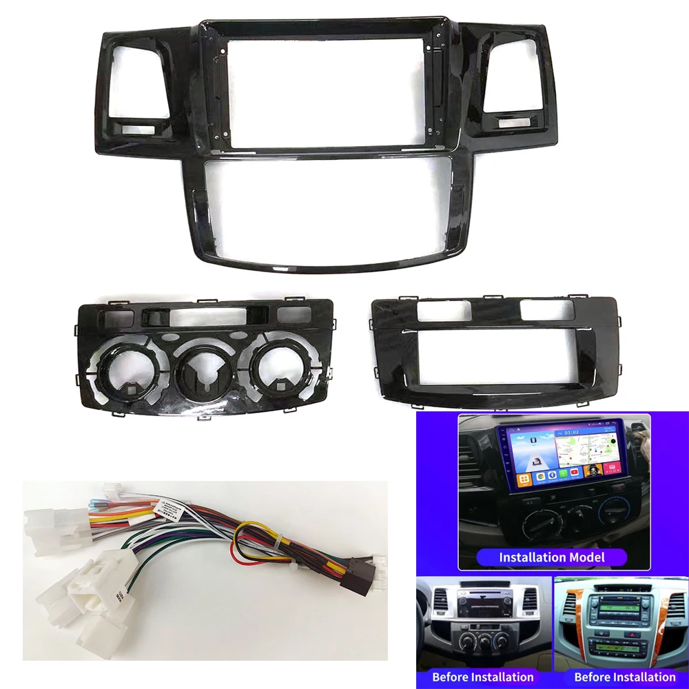 9 Inch Car Radio Panel For Toyota Fortuner Hilux 20052014 Dvd Stereo Frame Plate Adapter