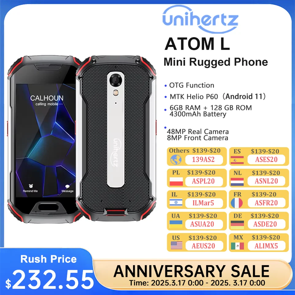 スマートフォン本体 ANDROID - Unihertz ATOM L Unihertz Atom L - 4.0 インチの頑丈なスマートフォン