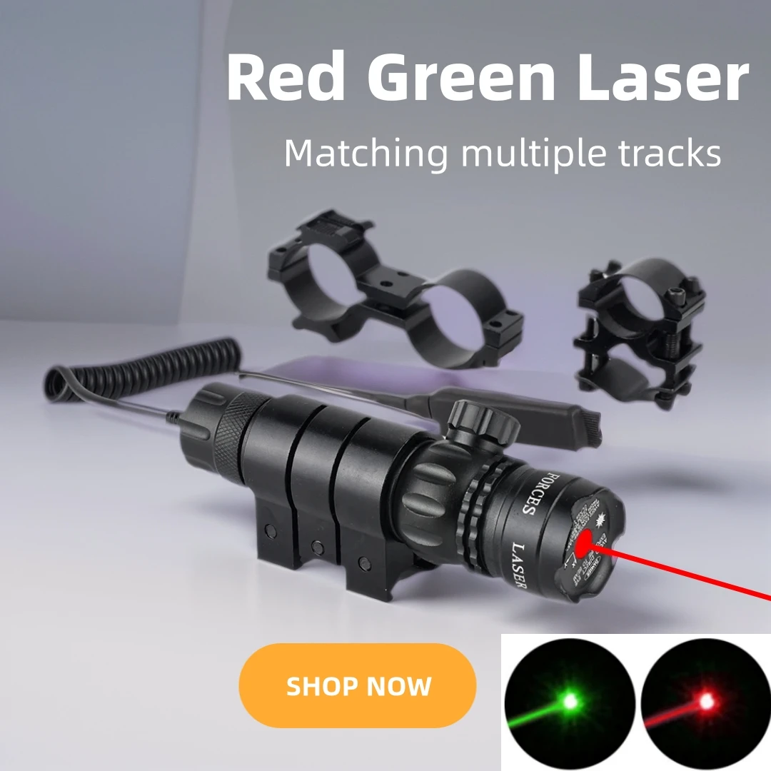 

Tactical Rifle Gun Scope Rail Barrel Pressure Switch Mount Hunting Green Laser Dot Sight Adjustable 532nm Red Laser Pointer