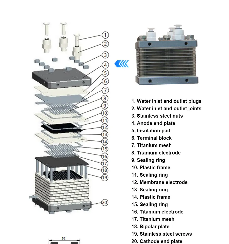 PEM Cell Electrolytic Water Hydrogen Production Hydrogen Absorption Machine 14A/