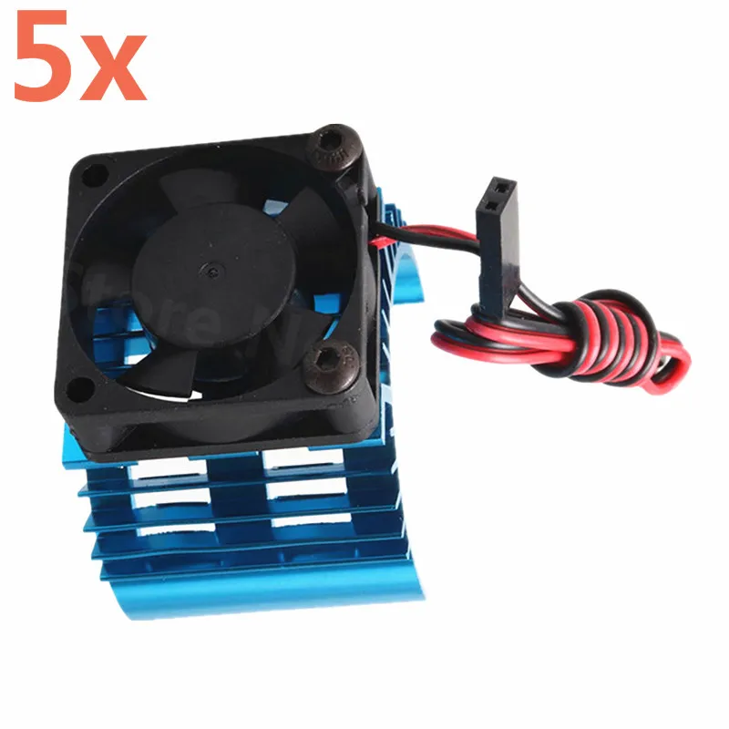 5pcs Electric Motor Aluminum Heat Sink With 5v Cooling Fan For 1/10