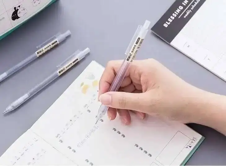 1 Stück niedlicher einfacher Kawaii automatischer transparenter Druckbleistift Neuheit Büros Schulbedarf Ordner Schreibwaren kreativ – Detail 16