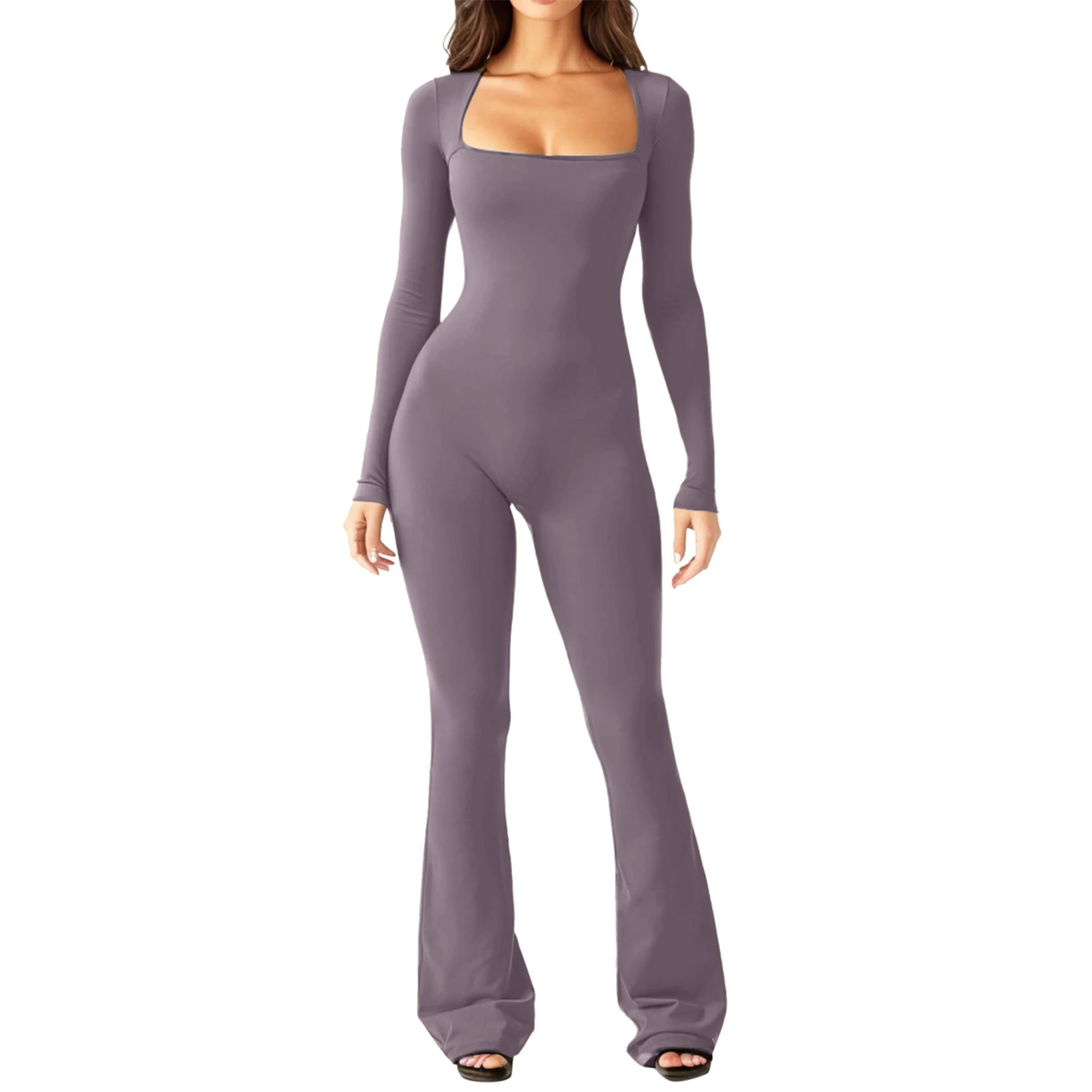 

Women Athletic Bodysuit Hip Lifting & High Elastic Long Sleeve Jumpsuit for Party Proms Outfit
