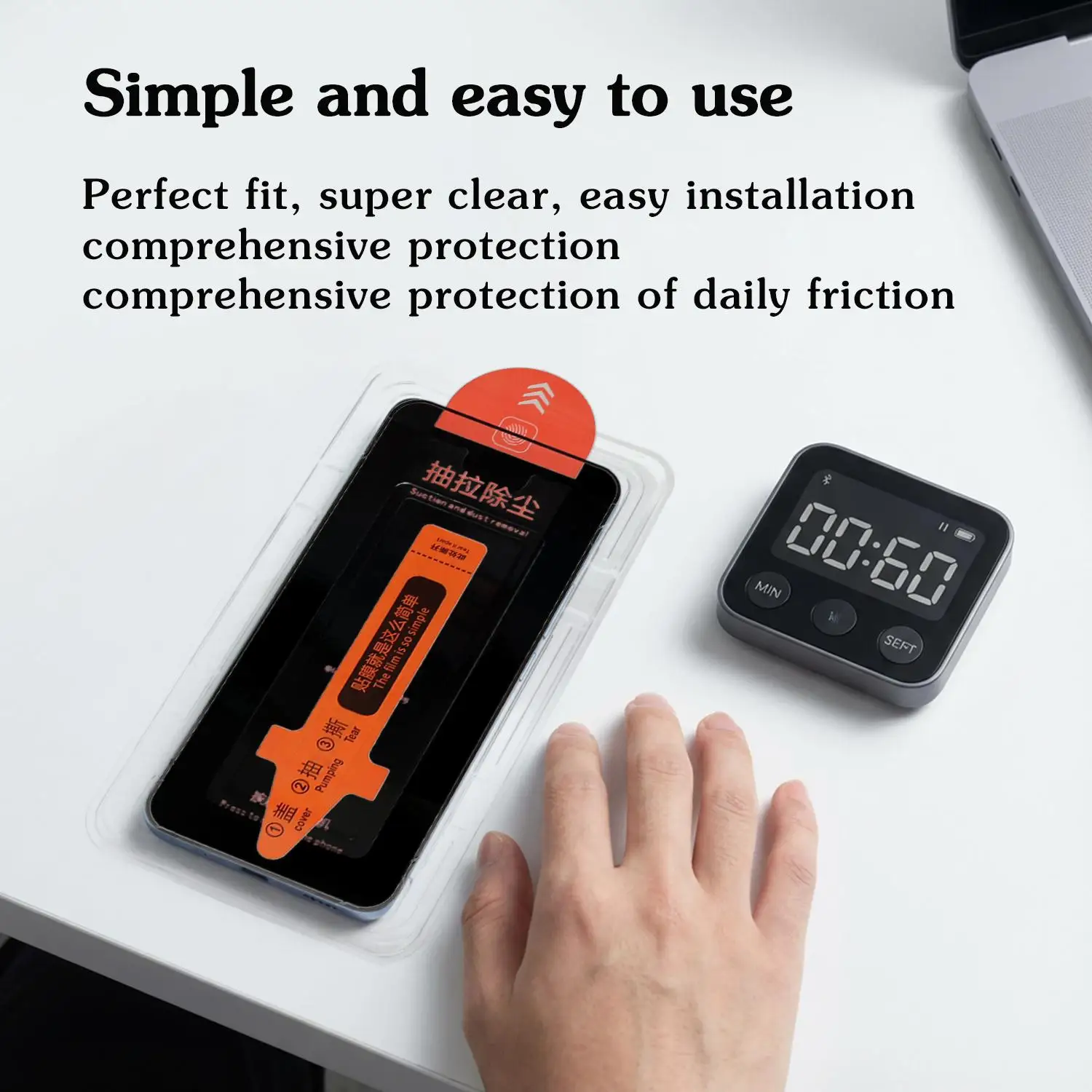 Easy Installation Dust-Free Tempered Glass Screen Protector - Anti-Shatter Protective Film Cover