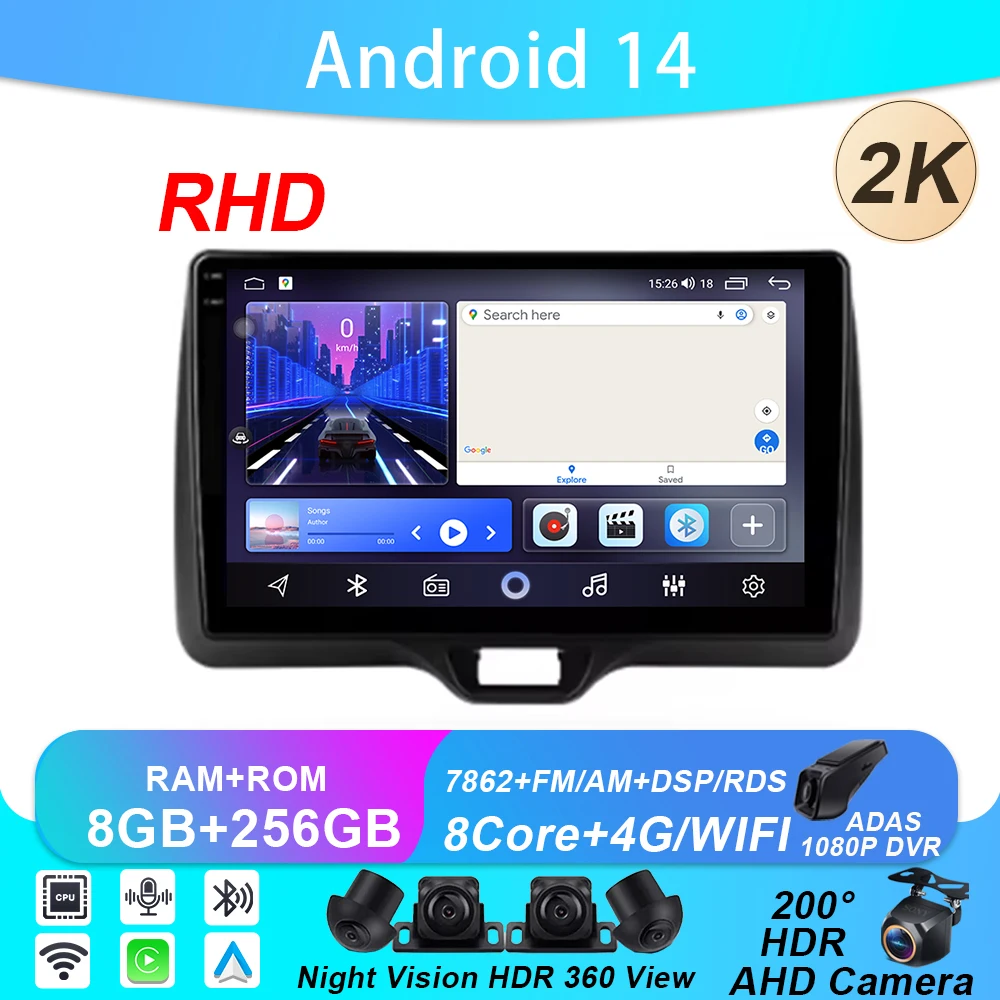 M6 pro plus3,YLOXFW Android 14.0ラジオ2 Din車載ステレオ適用 Civic